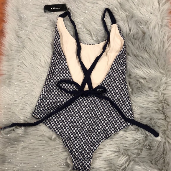 Tavik Womens Sicily One Piece Navy Blue Tank Swimsuit - Picture 5 of 14